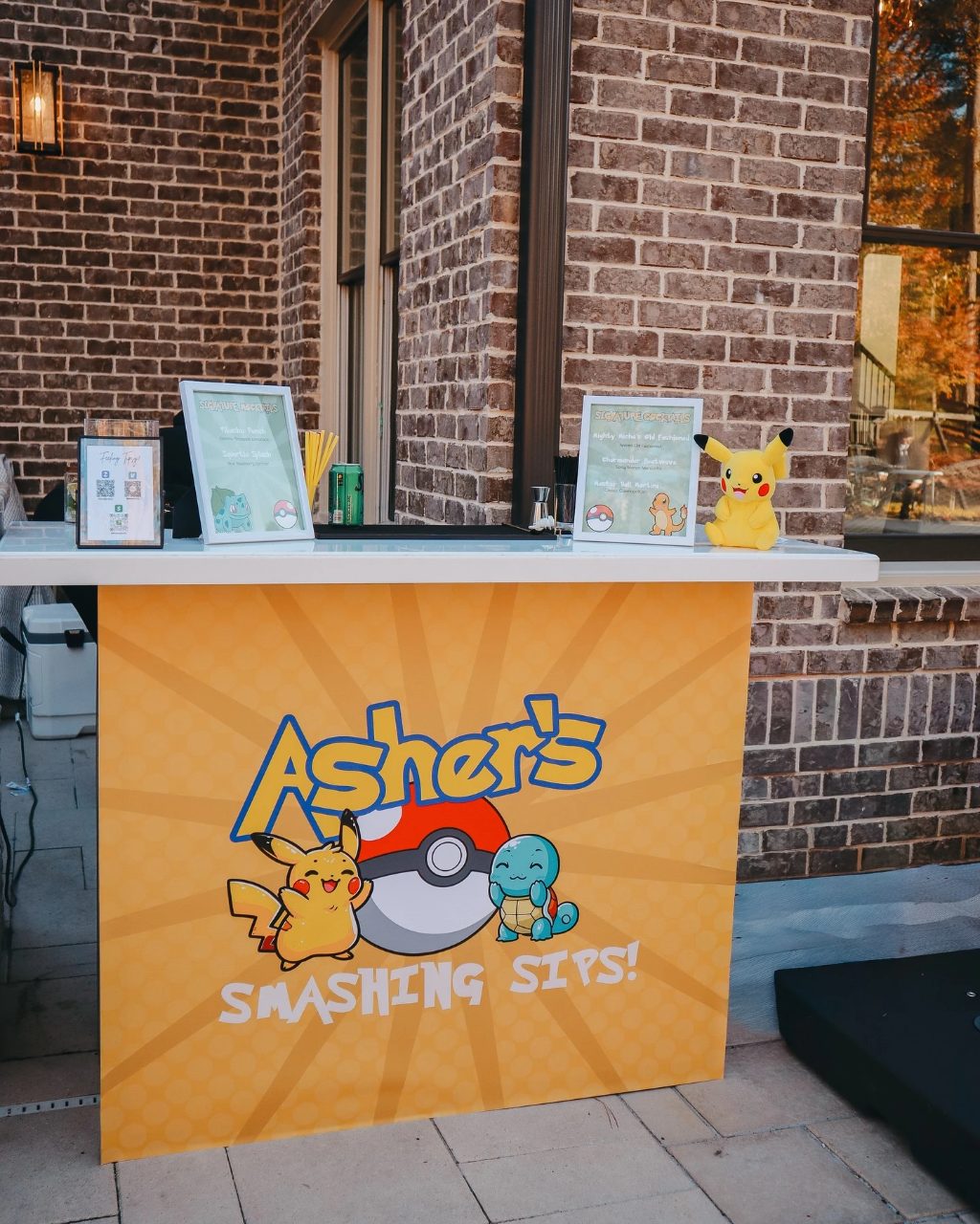 Smashing Sips Refreshment Station Pokemon birthday party ideas
