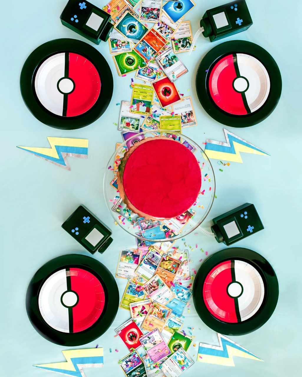 Trading Card Table Runner Pokemon birthday party ideas
