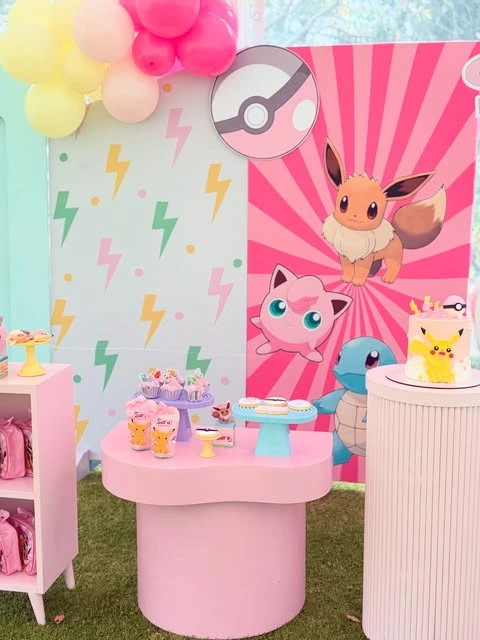 Color-Coordinated Character Zone Pokemon birthday party ideas