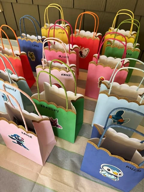 Personalized Trainer Loot Bags Pokemon birthday party ideas