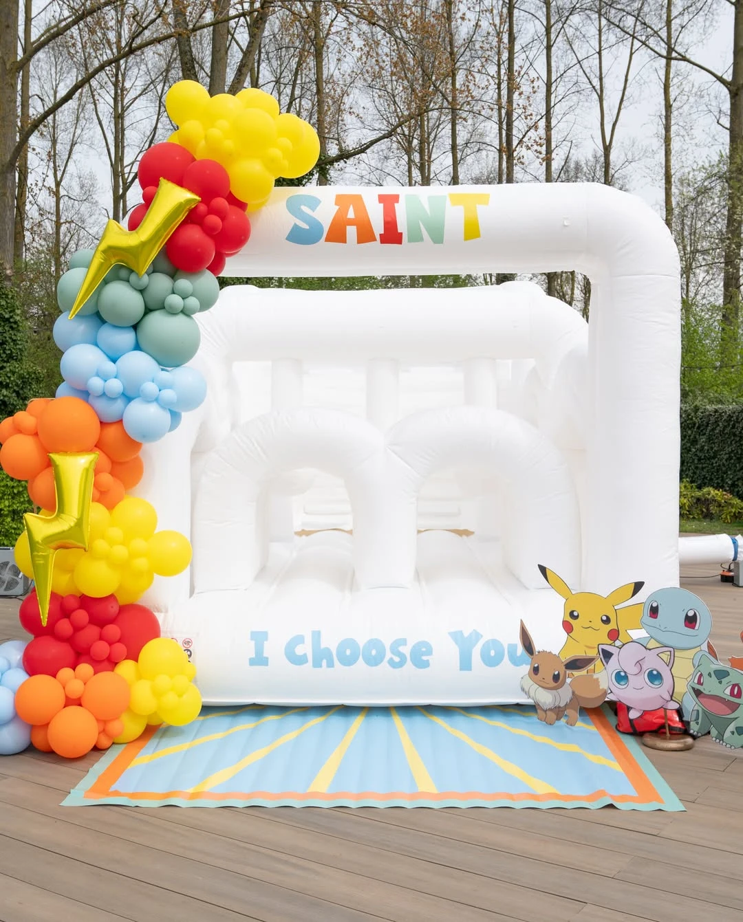 Lightning Bolt Inflatable Zone Pokemon birthday party ideas