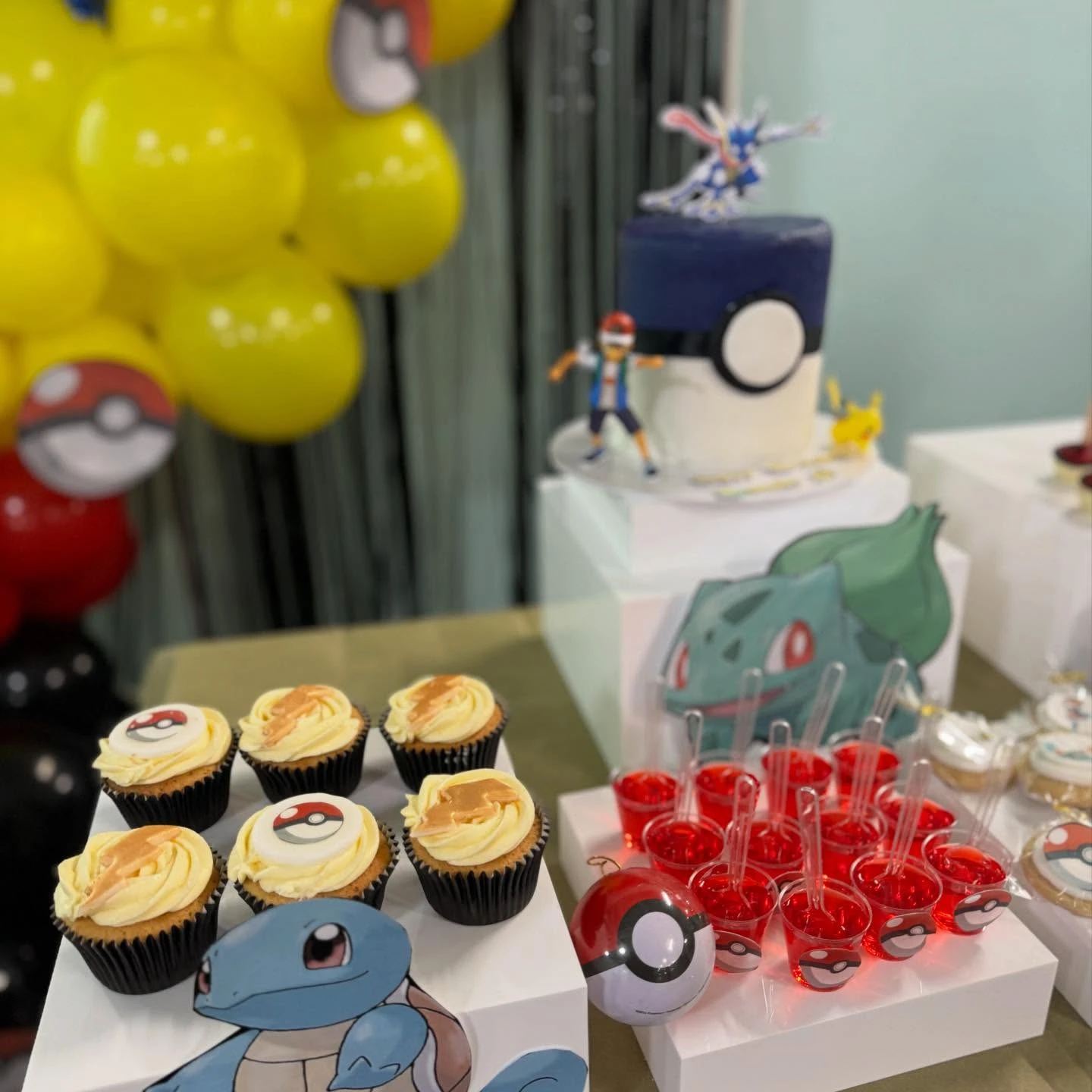 Character-Themed Dessert Risers Pokemon birthday party ideas