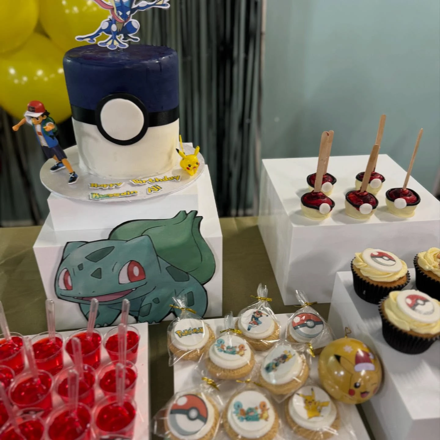 Themed Dipped Cake Pops Pokemon birthday party ideas
