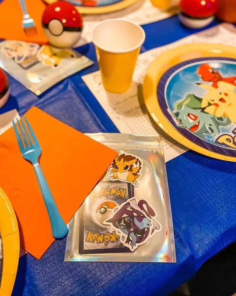 Holographic Trainer Booster Packs Pokemon birthday party ideas