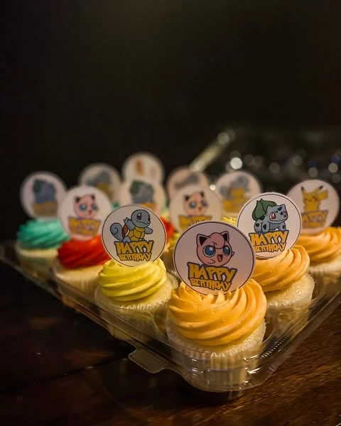 Elemental Character Cupcakes Pokemon birthday party ideas