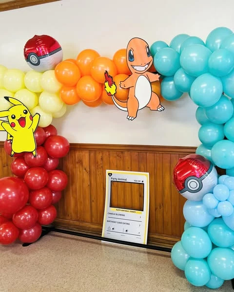 Character Card Photo Booth Pokemon birthday party ideas