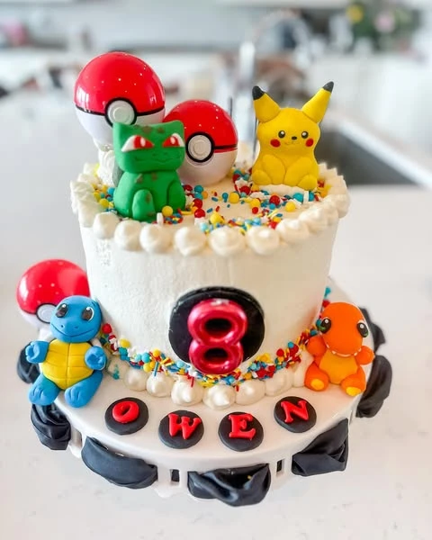 Starter Pokemon Celebration Cake Pokemon birthday party ideas