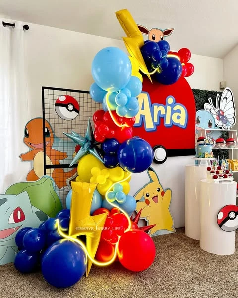 Dynamic Character Balloon Installation Pokemon birthday party ideas