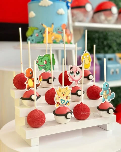 Poke Ball Treat Stand Pokemon birthday party ideas
