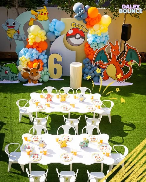 Elemental Character Backdrop Pokemon birthday party ideas