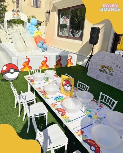 Poke Ball Slime Station Pokemon birthday party ideas