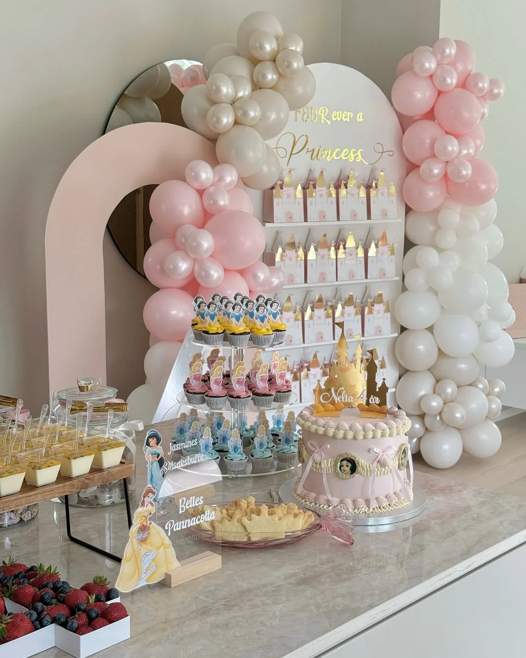 Layered Arched Backdrops princess birthday party
