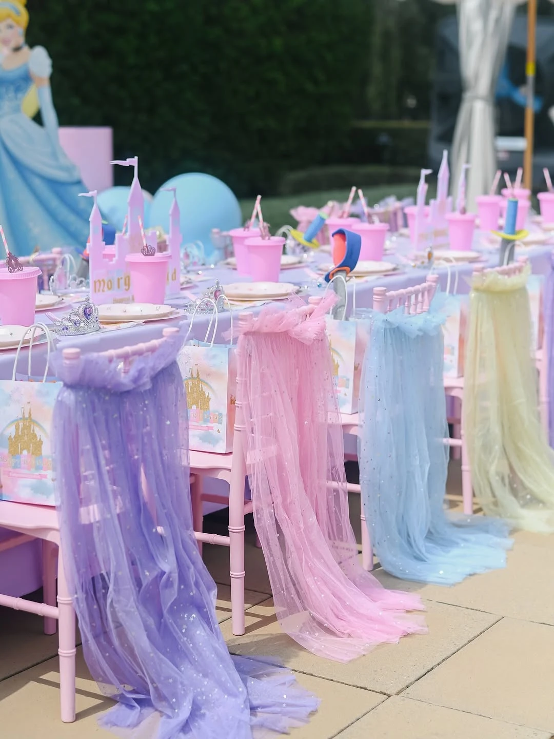 Tulle-Accented Royal Seating princess birthday party