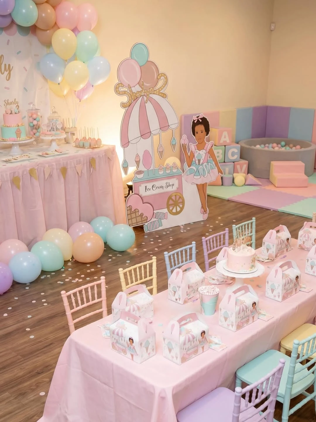 Pastel Soft Play Zones princess birthday party