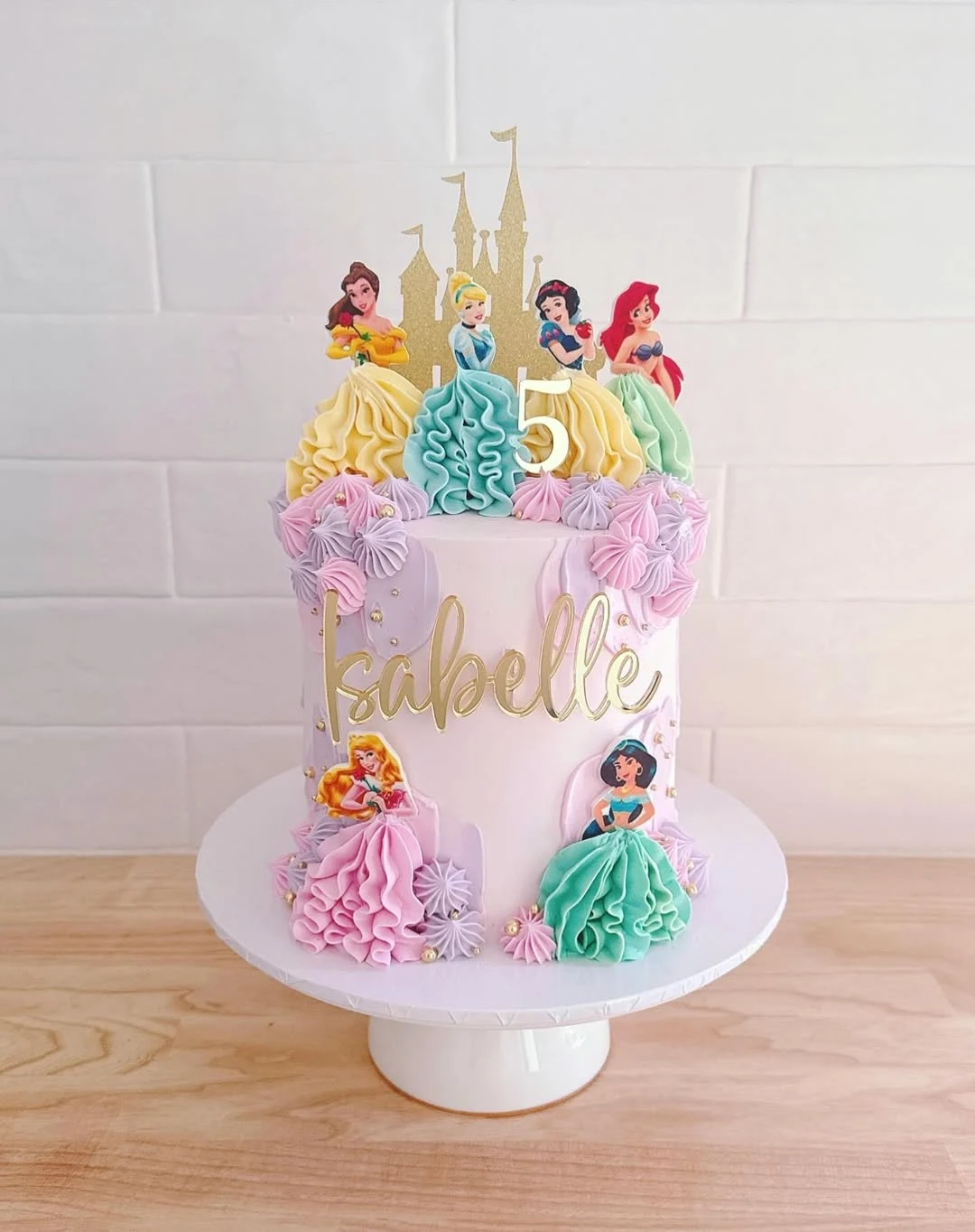 Dimensional Buttercream Character Gowns princess birthday party
