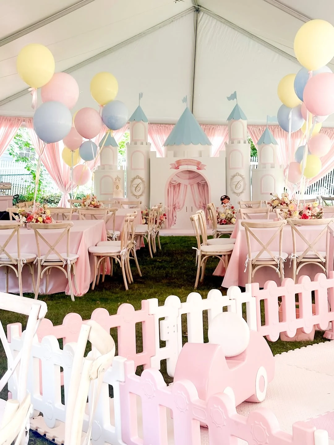 Symmetrical Courtyard Event Layouts princess birthday party