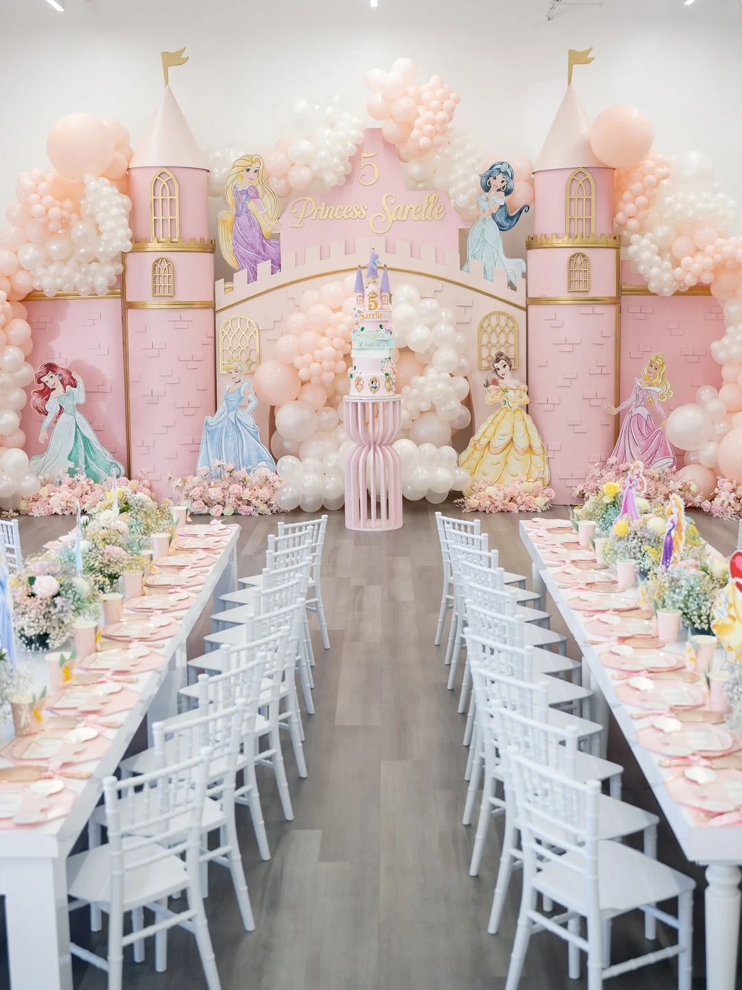 Architectural Castle Facades princess birthday party