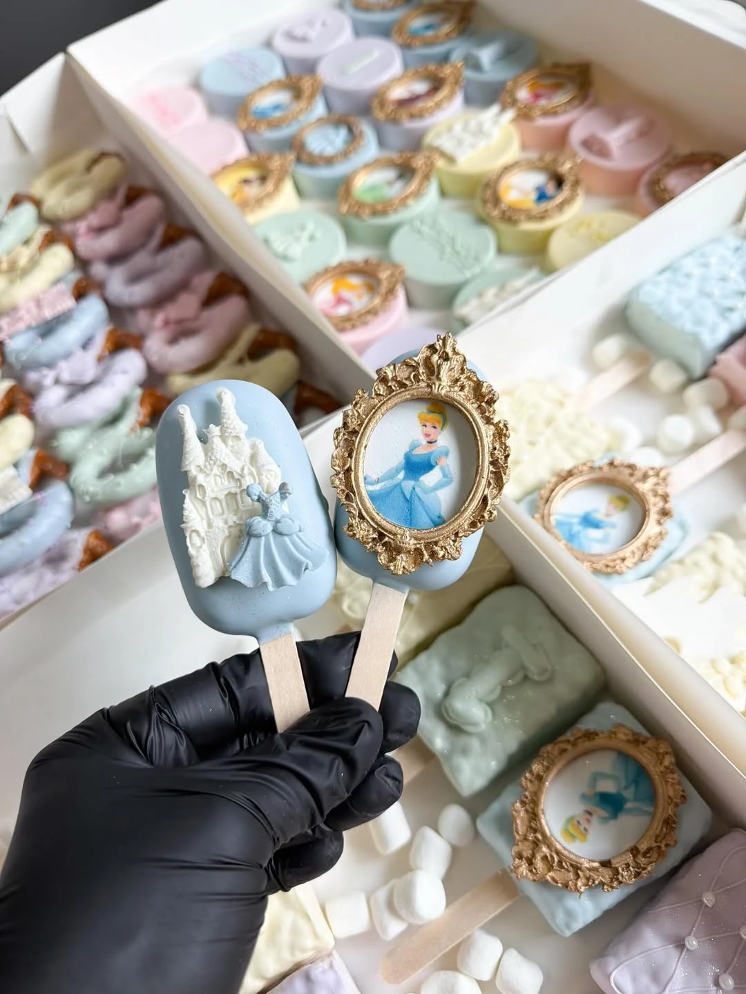 Ornate Portrait Cakesicles princess birthday party