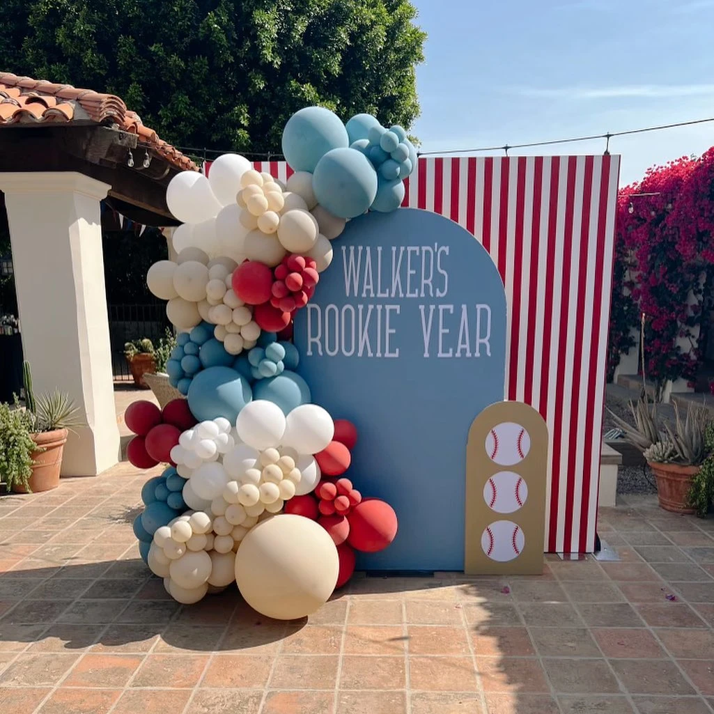 Vintage Striped Photo Backdrops rookie of the year first birthday ideas