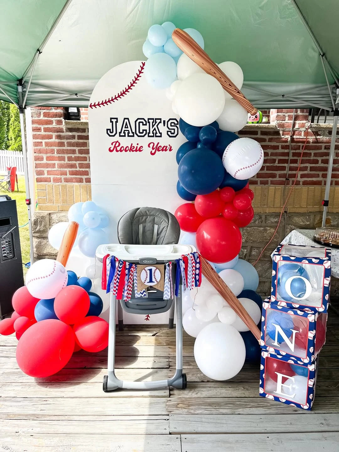 Arched Rookie Photo Zones rookie of the year first birthday ideas