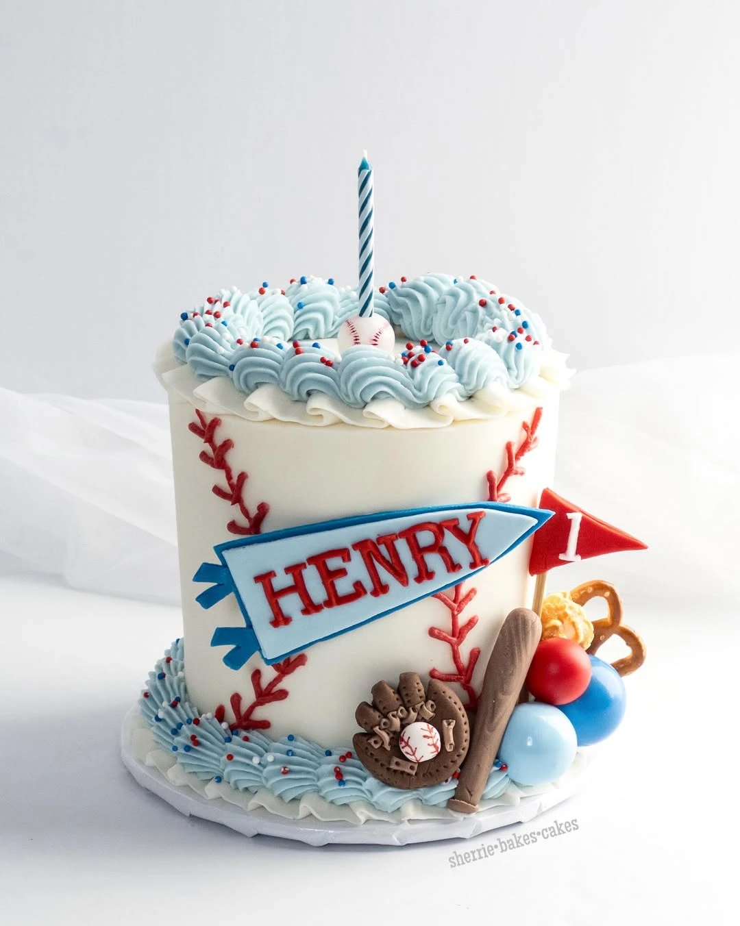 Stitched Baseball Smash Cakes rookie of the year first birthday ideas