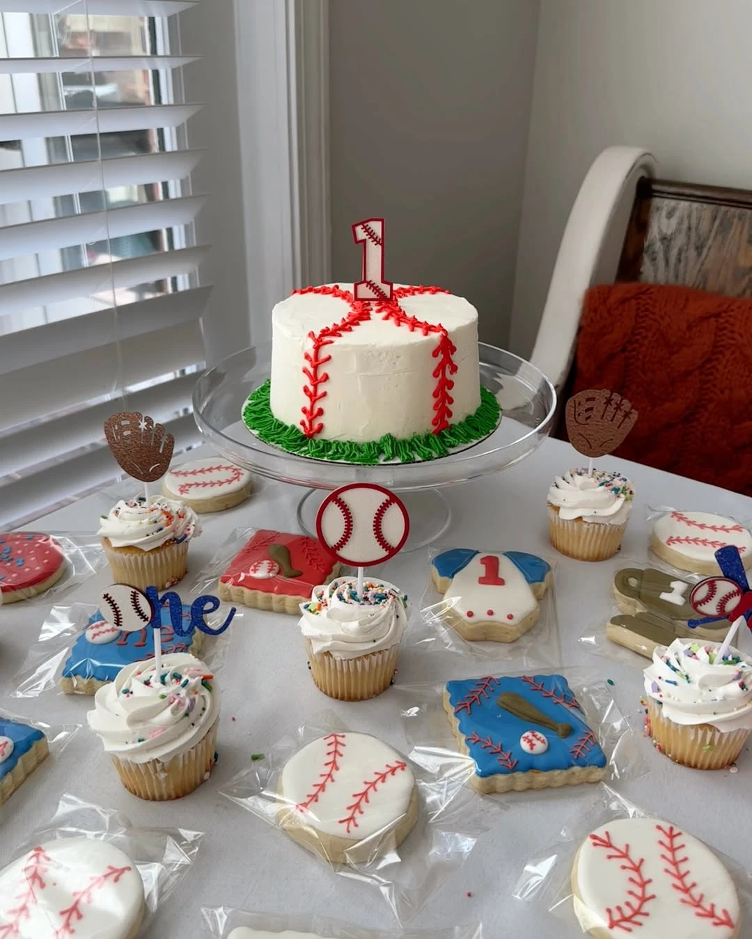 Coordinated Dessert Table rookie of the year first birthday ideas