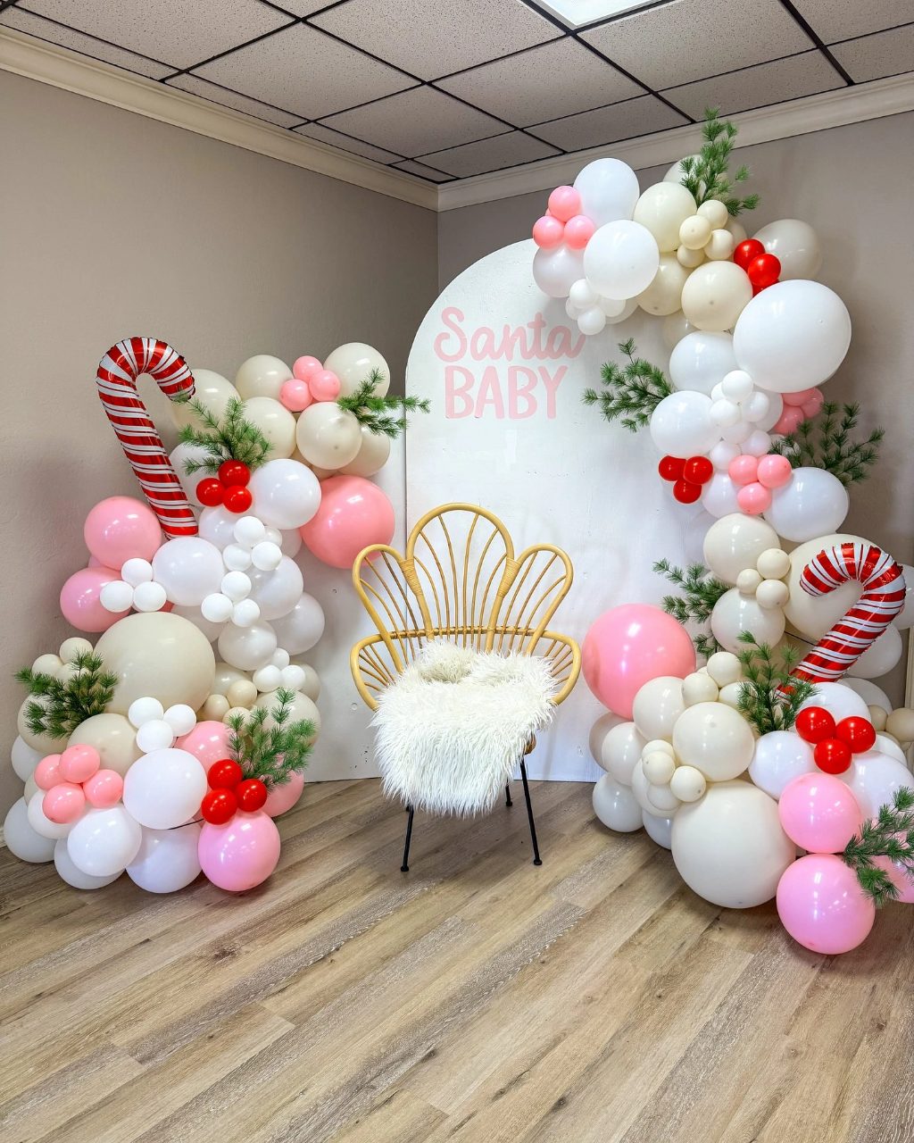 Candy Cane Photo Station santa baby shower ideas