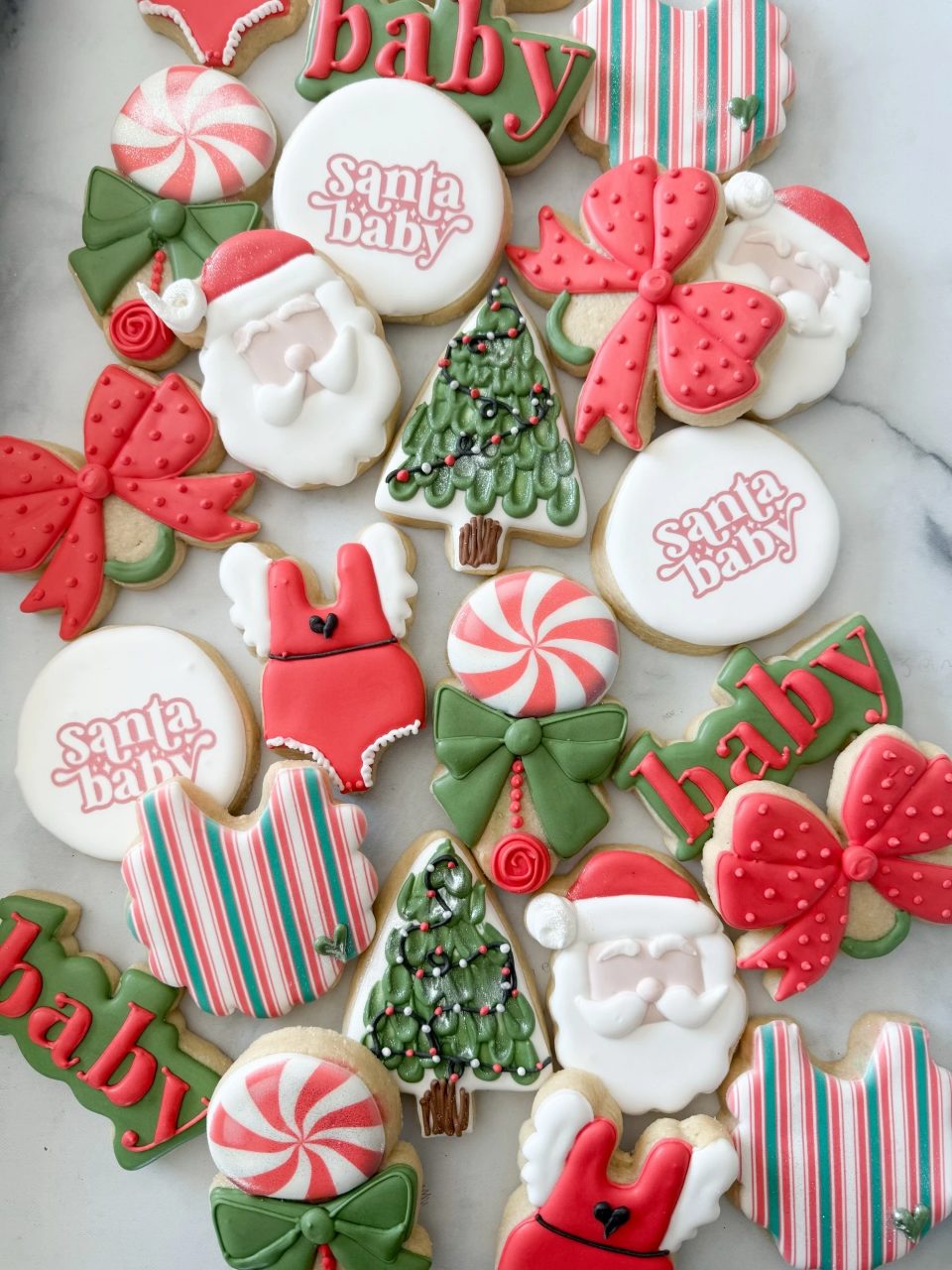 Custom Themed Sugar Cookies santa baby shower ideas