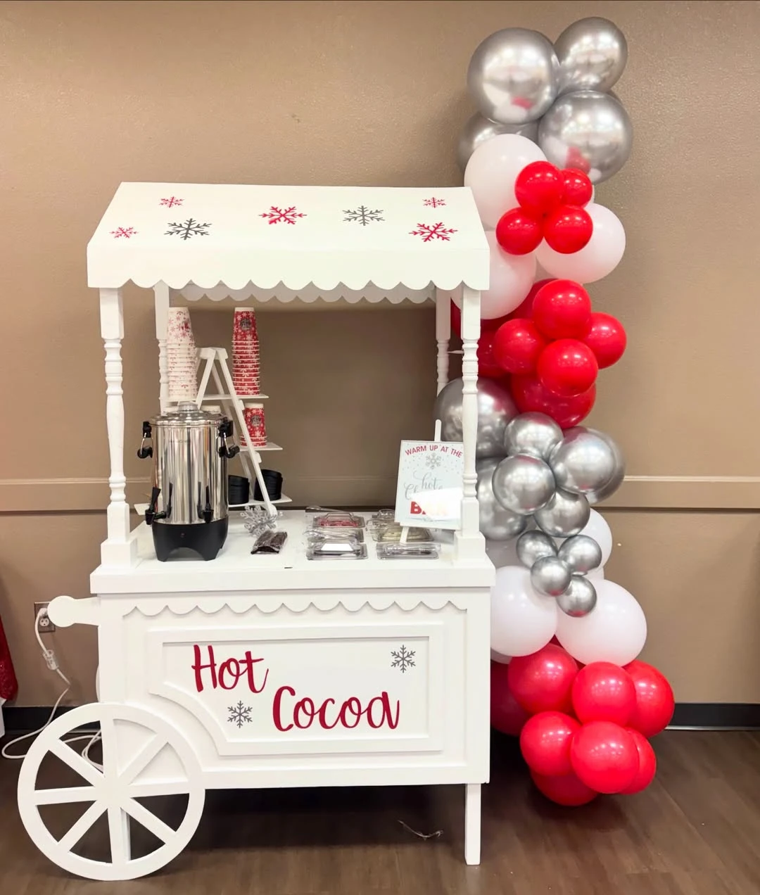 Vintage Refreshment Cart santa baby shower ideas