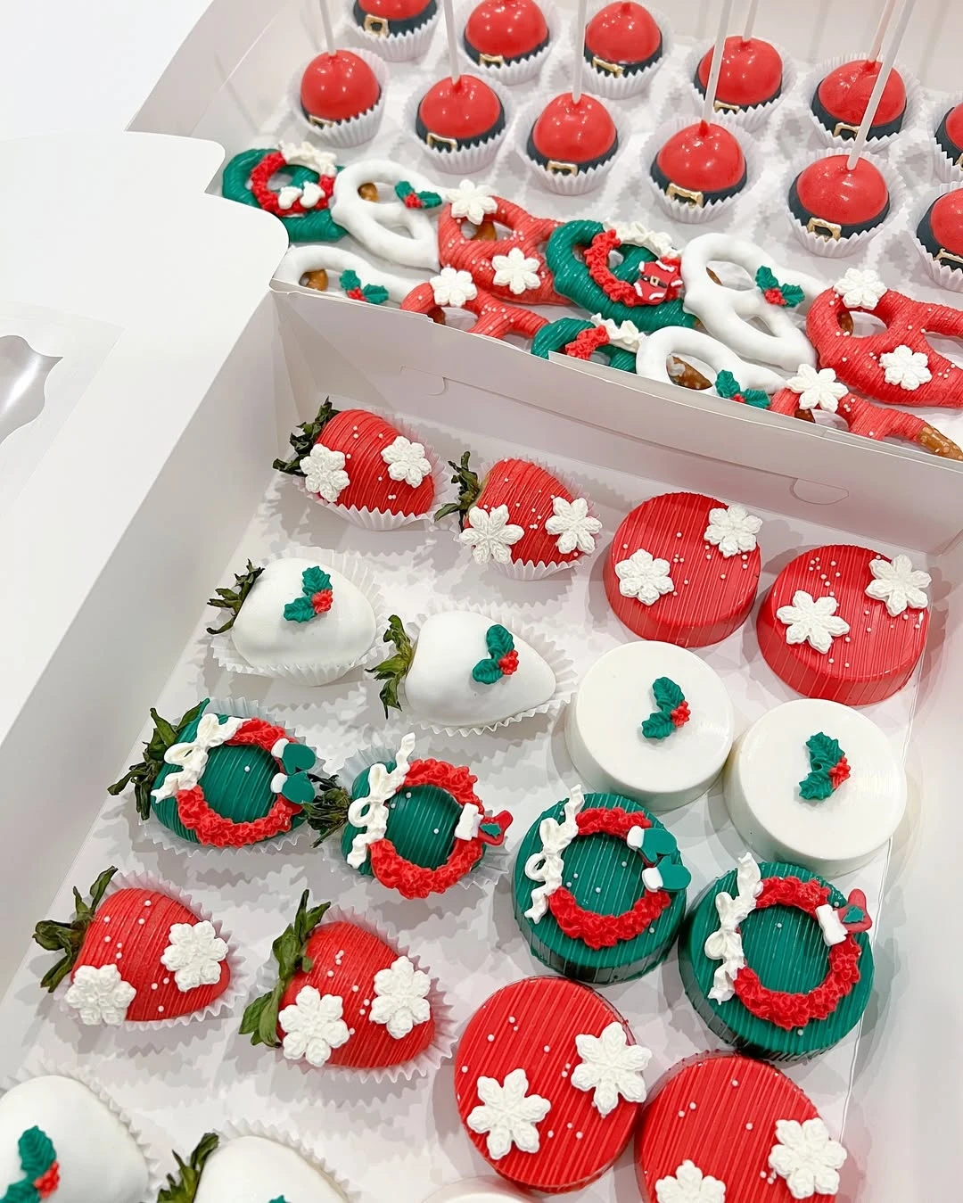 Themed Holiday Dessert Assortments santa baby shower ideas