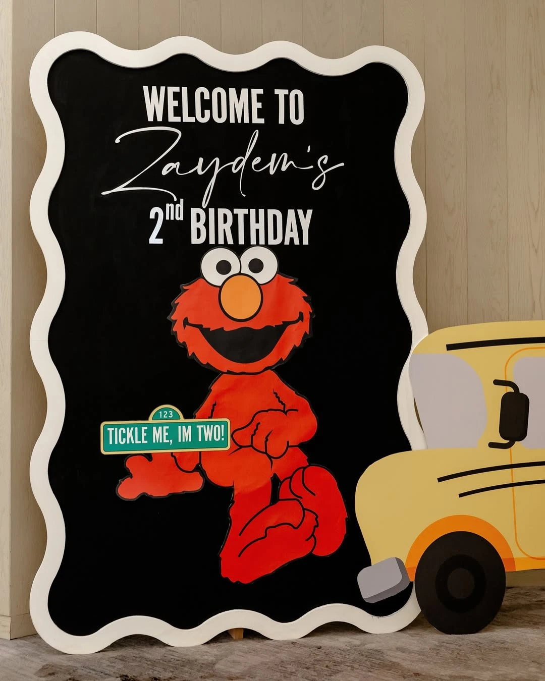 Bold Character Welcome Board sesame street birthday party ideas