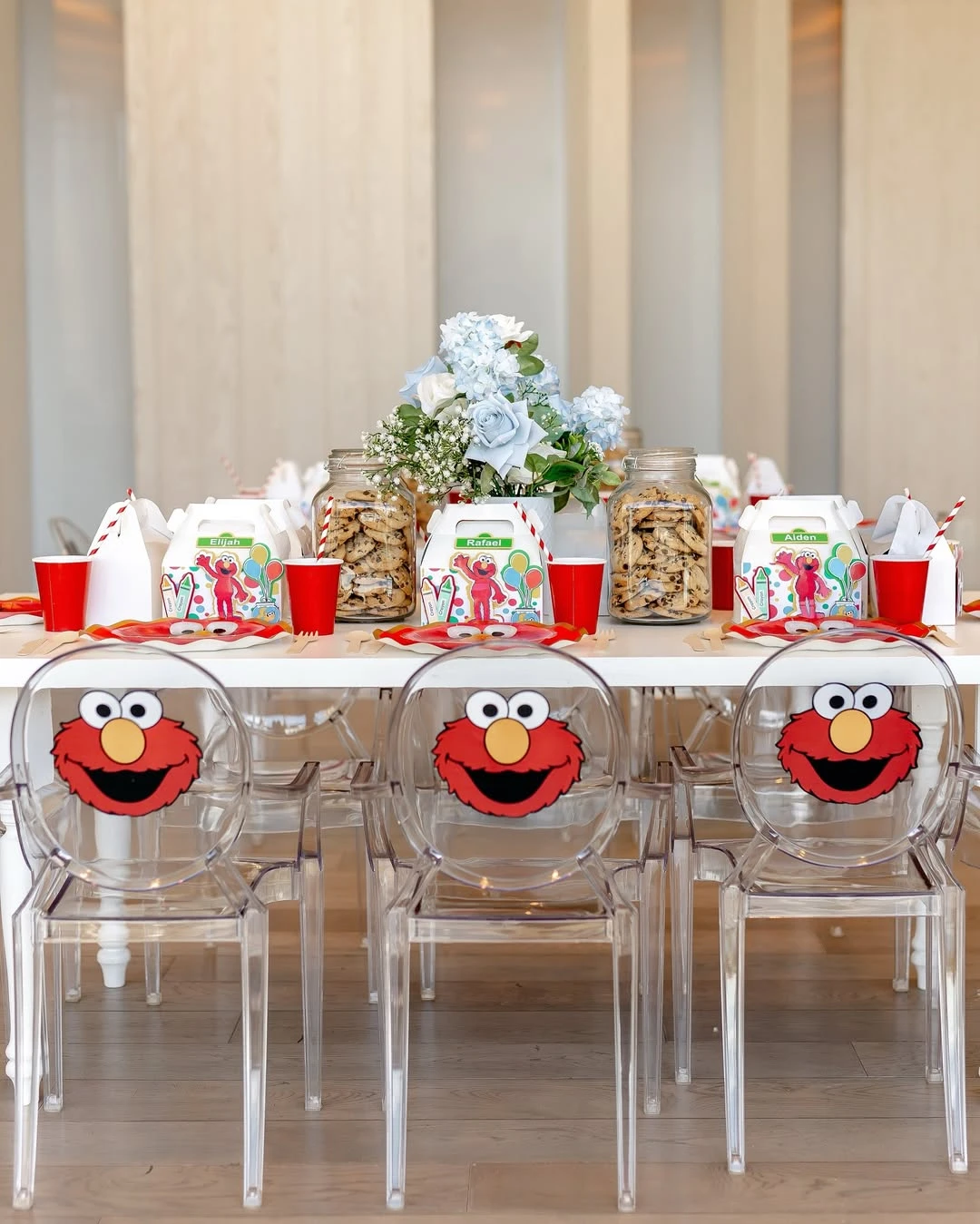 Character Face Chair Decals sesame street birthday party ideas