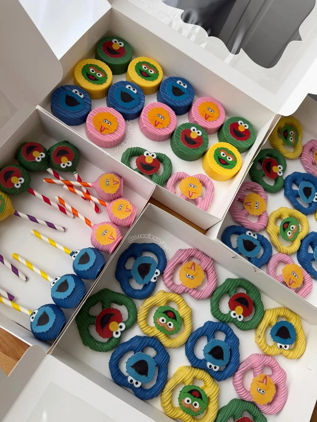 Character-Themed Chocolate Dipped Treats sesame street birthday party ideas
