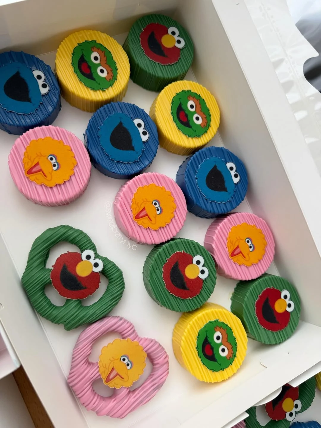 Character-Themed Chocolate Dipped Treats sesame street birthday party ideas