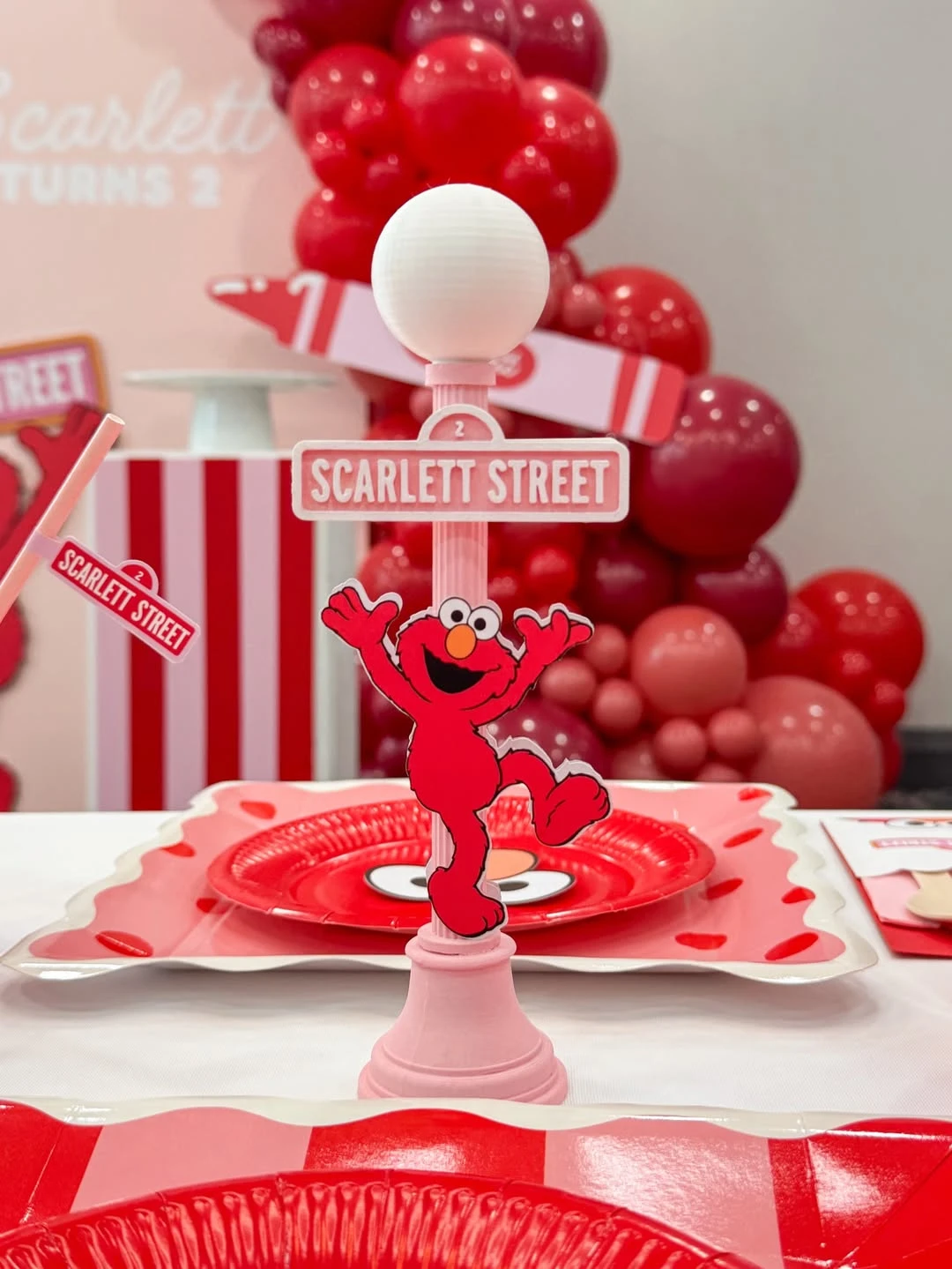 Custom Street Post Centerpieces sesame street birthday party ideas