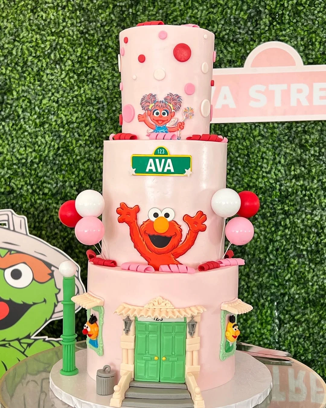 Neighborhood Scene Tiered Cake sesame street birthday party ideas
