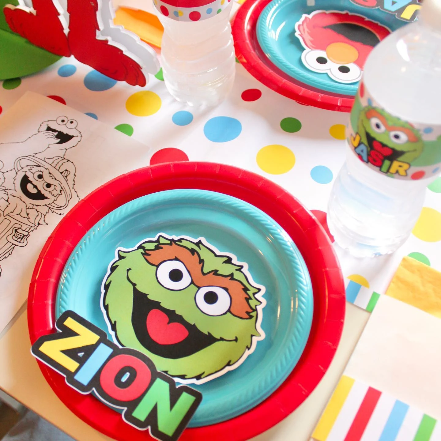Personalized Character Place Settings sesame street birthday party ideas