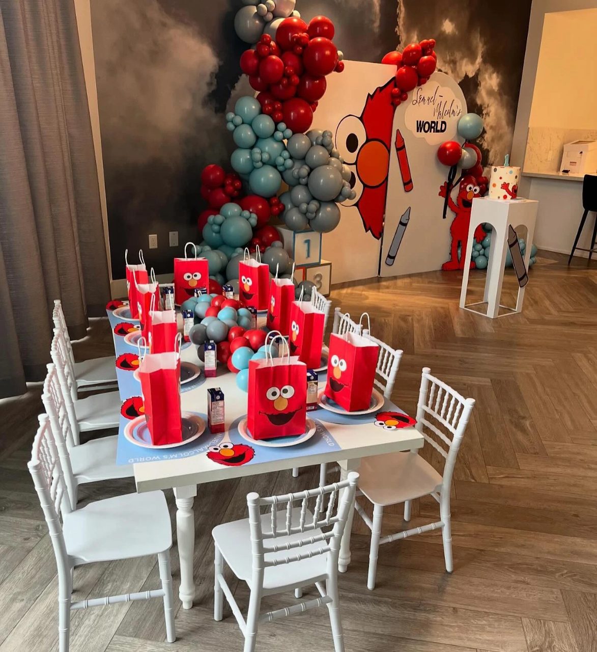 Vivid Character Dining Area sesame street birthday party ideas