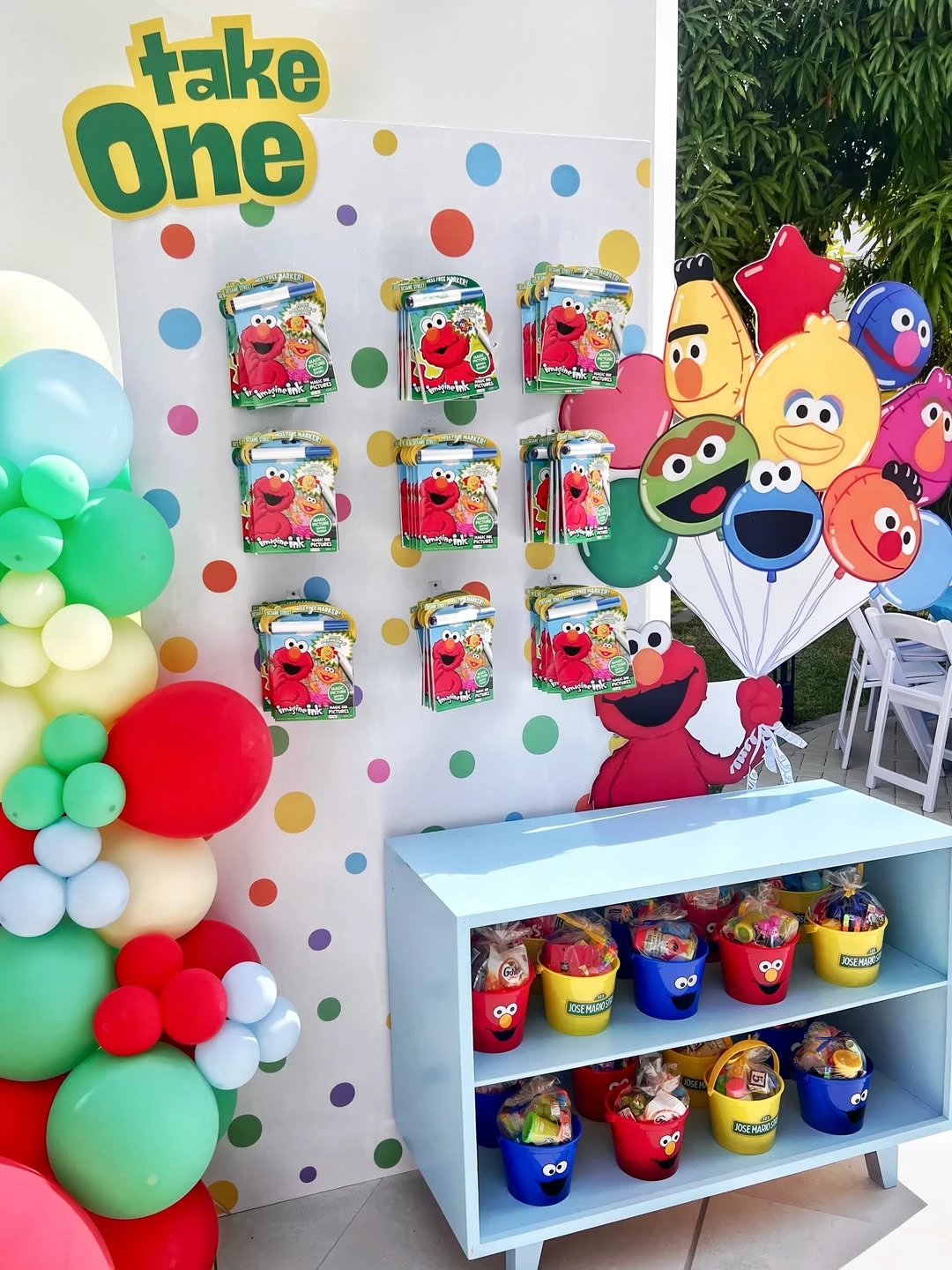 Interactive Favor Wall Display sesame street birthday party ideas