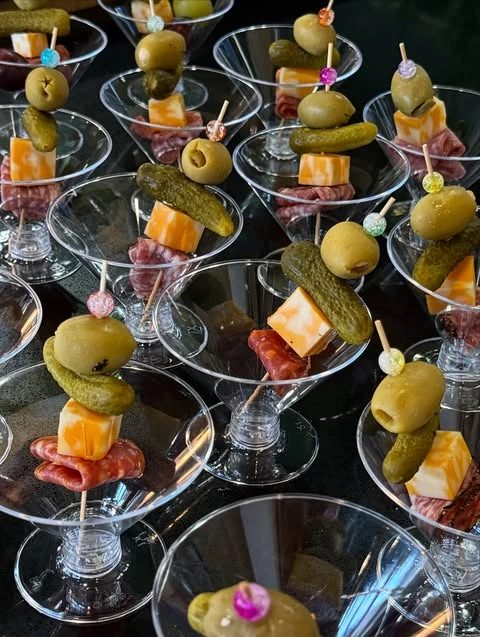 Single-Serve Charcuterie Glasses small engagement party ideas