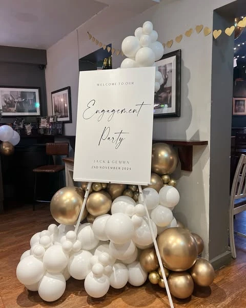 Minimalist Welcome Signage small engagement party ideas