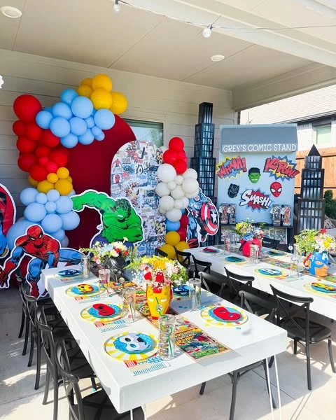 Cityscape Party Backdrop spiderman birthday party ideas
