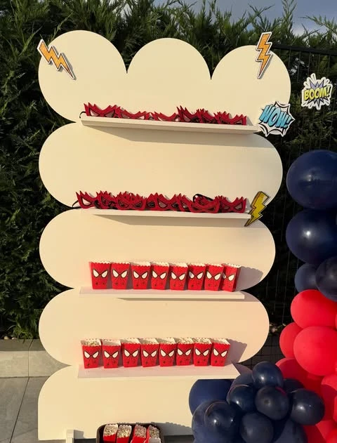 Themed Mask and Snack Station spiderman birthday party ideas