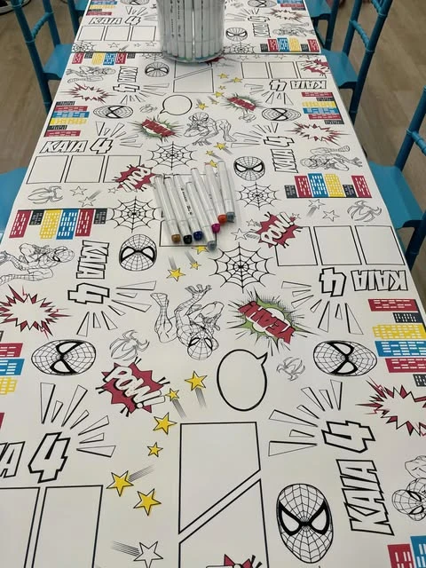 Custom Comic Coloring Surface spiderman birthday party ideas