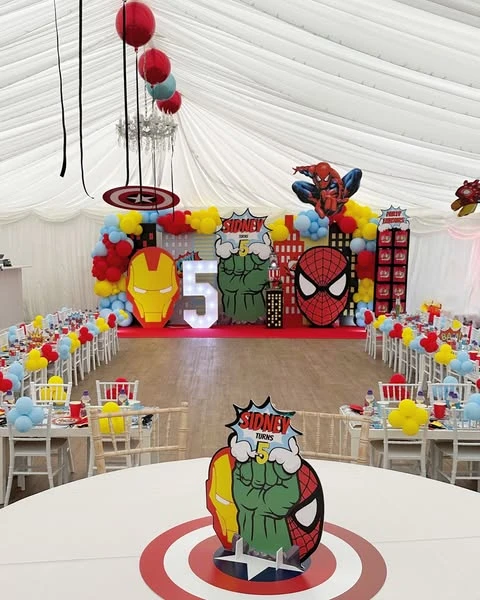 Graphic Cityscape Backdrops spiderman birthday party ideas
