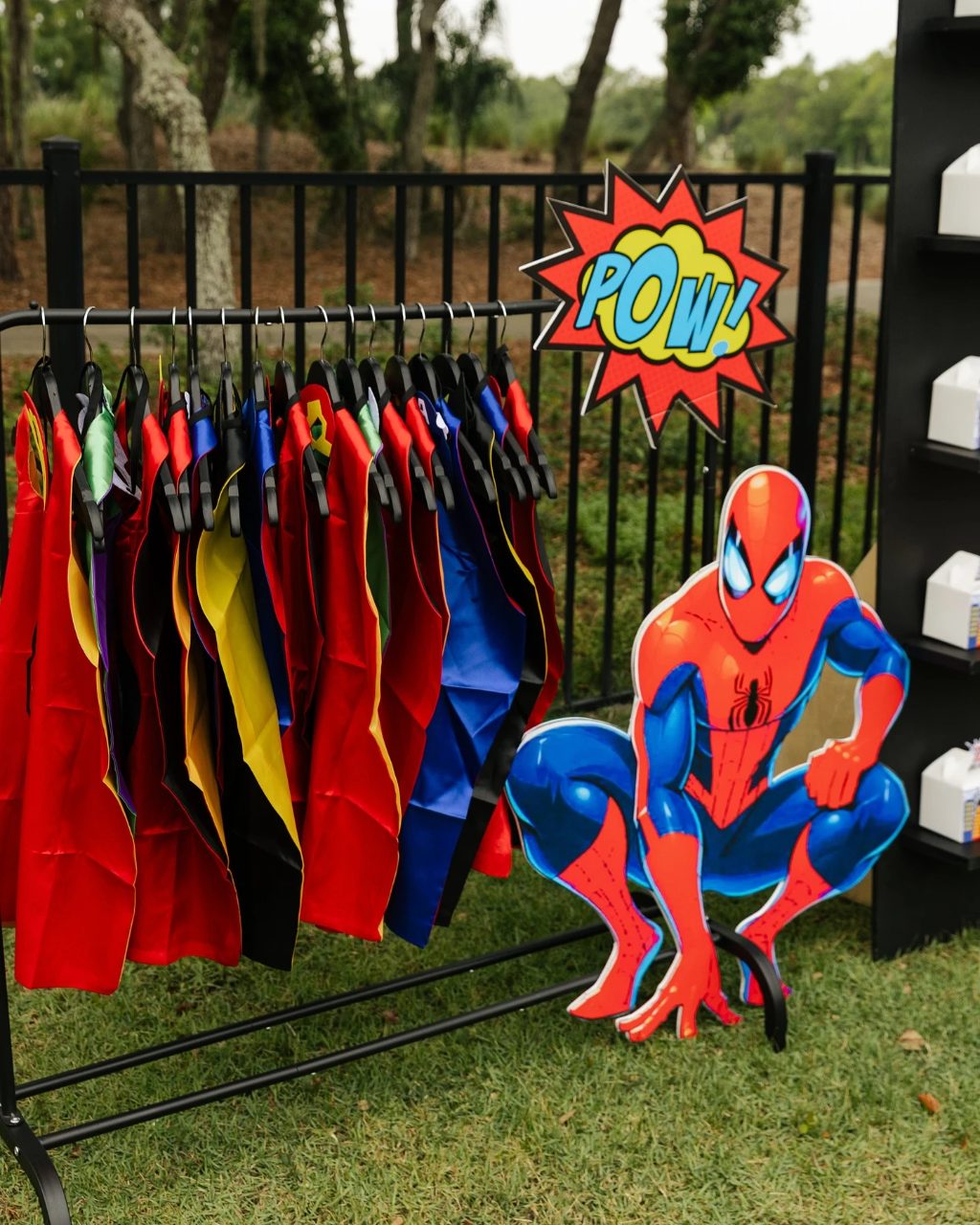 Superhero Cape Station spiderman birthday party ideas