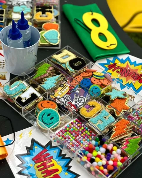 Comic Book Craft Station spiderman birthday party ideas