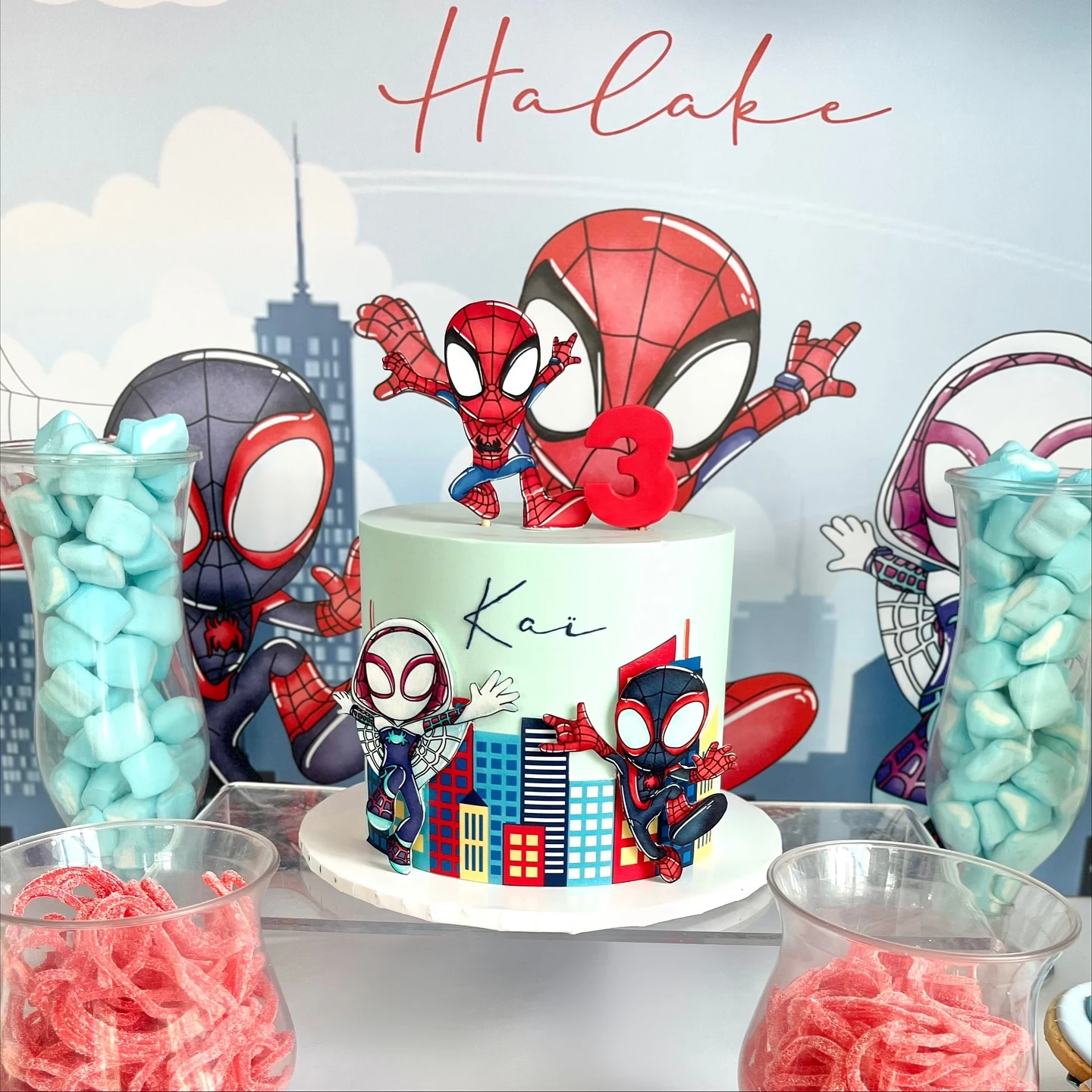 Spider-Verse Character Cake spiderman birthday party ideas