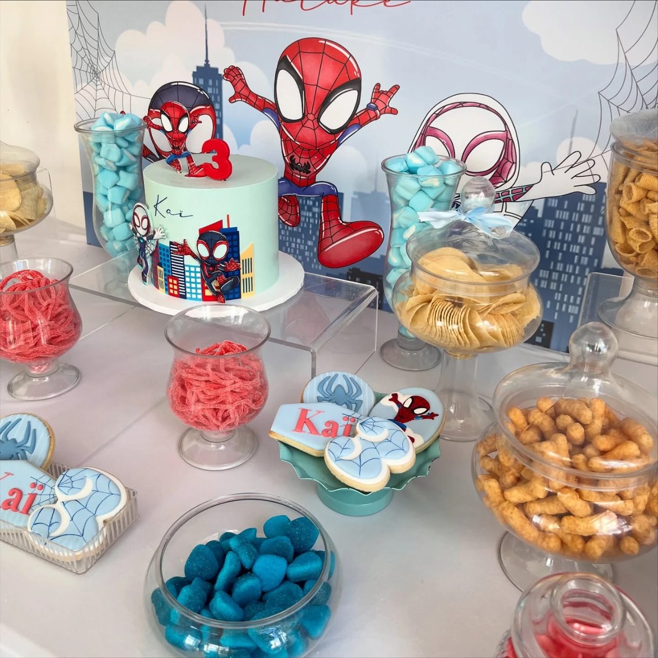 Spider-Verse Character Cake spiderman birthday party ideas