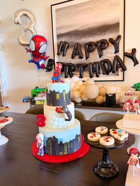 Multi-Tiered Cityscape Cake spiderman birthday party ideas